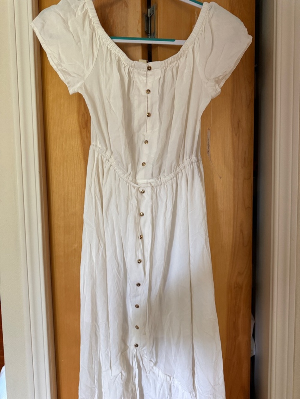 Indigo Rose high low rayon dress pullover with gold buttons M new with tags!